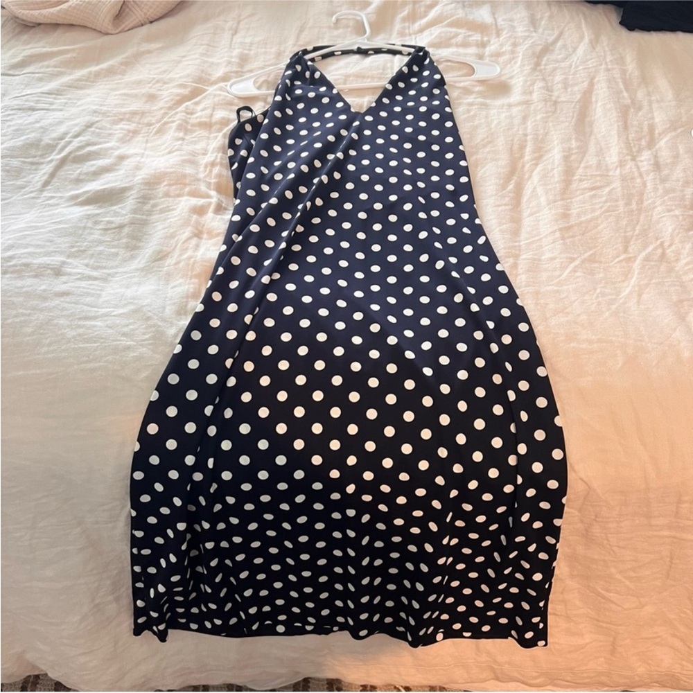 Ralph Lauren Polka Dot Mini Dress in Navy and White